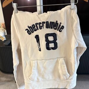 Abercrombie Kids Cream Sweatshirt with Navy Embroidery